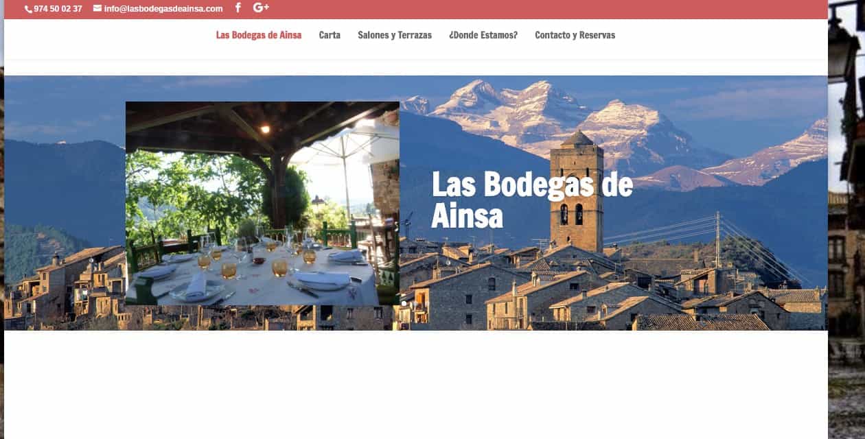 Nueva Web de Las Bodegas de Ainsa Restaurante Asador